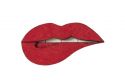 Dřevěná brož  Lips Brooch