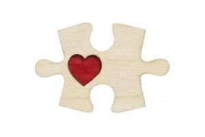 Dřevěná brož Puzzle 1 Brooch