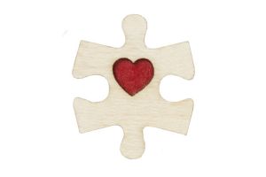 Dřevěná brož Puzzle 2 Brooch