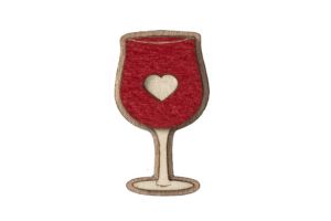 Dřevěná brož Red Wine Brooch