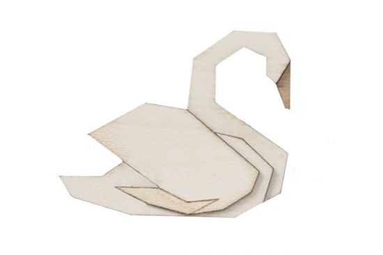 Dřevěná brož White Swan Brooch