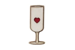 Dřevěná brož White Wine Brooch