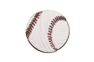 Dřevěná brož Baseballový míč