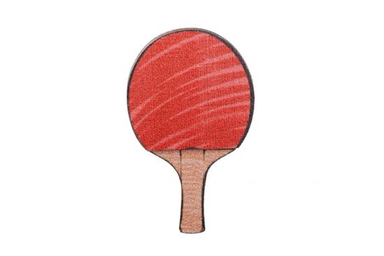 Dřevená brož Ping pongová raketa