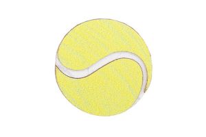 Dřevěná brož Tenisový míček