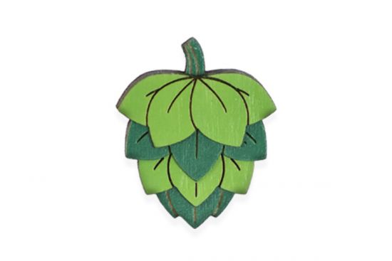 Dřevěná brož Hops Brooch