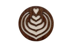 Dřevěná brož Latté Art Brooch