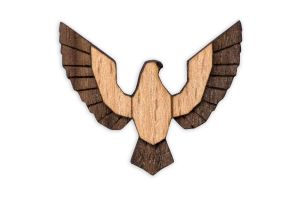 Dřevěná brož Sokol Brooch
