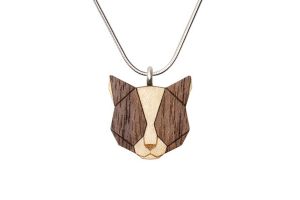 Dřevěný přívěsek Grey Cat Pendant