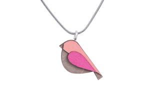 Dřevěný přívěsek Pink Bird Pendant