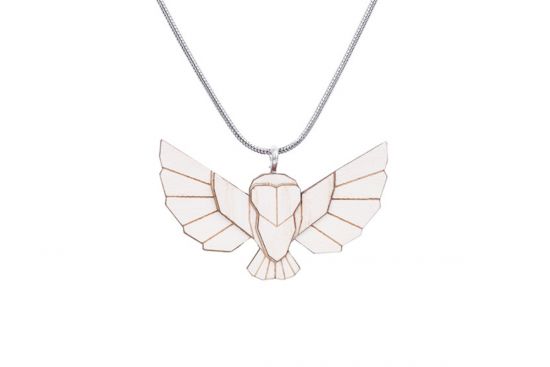 Dřevěný přívěsek Snowy Owl Pendant