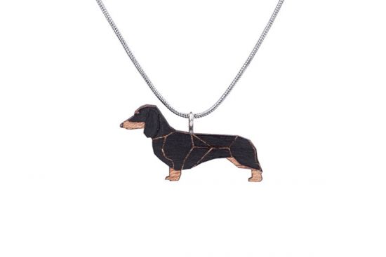 Dřevěný přívěsek Walking Dachshund Pendant