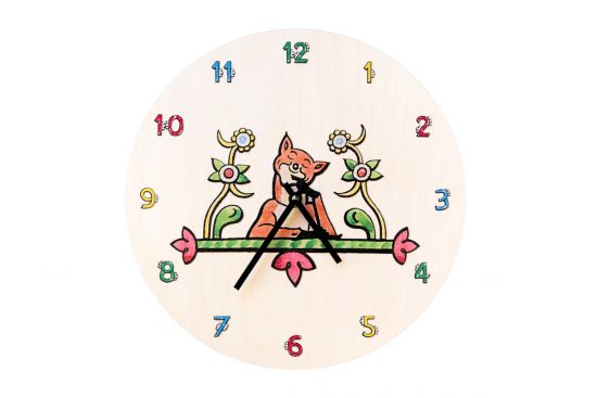 Dřevěné hodiny Chytrá kmotra liška – Josef Lada ©