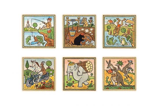 Dřevěný podtácek Zvířata 6 ks – Josef Lada © Dřevěný podtácek Zvířata 6 ks – Josef Lada ©