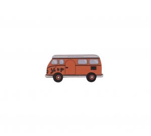Dřevěná brož Minivan