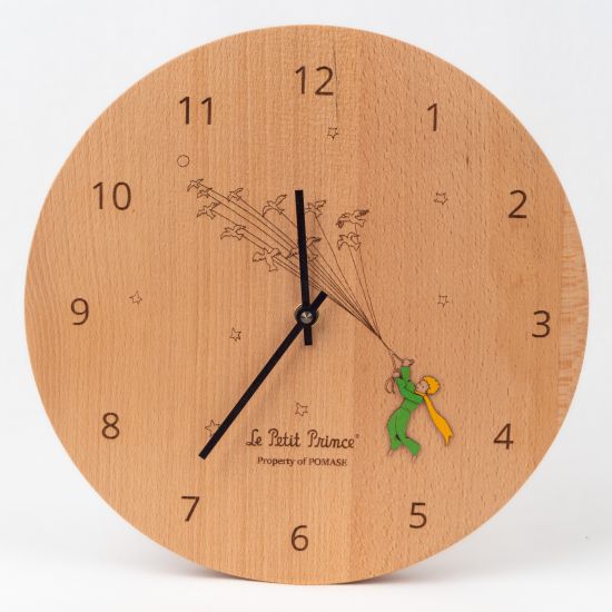 Flying Little Prince Wood Clock Flying Little Prince Wood Clock